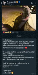 Rising Star Ansh Pandit Bids Farewell to Telegram, Leaving Followers in Shock