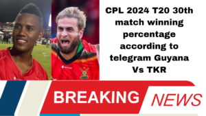 Check out the winning percentage of Guyana amazon warriors vs Trinbago knight riders 30th CPL T20 match 2024